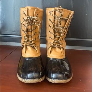 Madden Girl Duck boots with fleece lining.